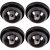 WALI Dummy Fake Security CCTV Dome Camera with Flashing Red LED Light with Security Alert Sticker Decals (SD-4), 4 Packs, Black