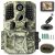 Trail Camera 24MP 1920P HD, Hunting Game Camera 0.2s Trigger Time 3 Infrared Sensors ,Deer Camera with 120° 80ft Motion Activated Waterproof for Outdoor Wildlife Monitoring Home Security, 2” LCD